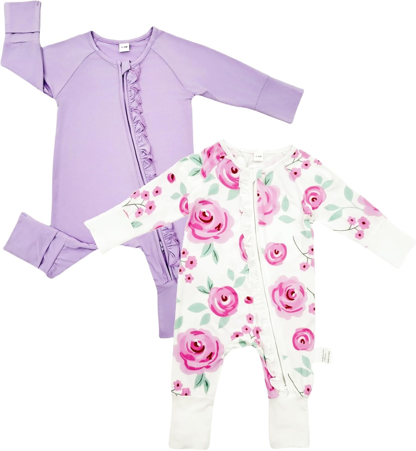 Bow Dream Baby Girl Romper Jumpsuit Bamboo Rayon Baby Clothes Boys & 2 Way Zipper Outfit Baby Clothes for Girls