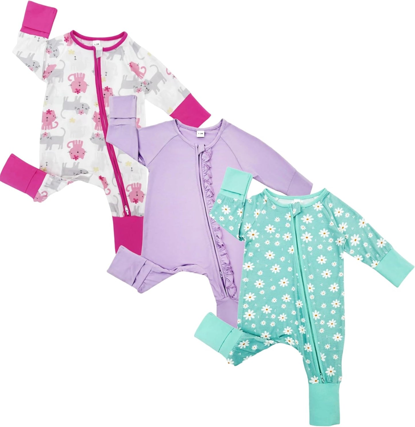 Bow Dream Baby Girl Clothing Footies Bamboo Rayon Baby Girl Clothes Baby Romper Jumpsuit Newborn-24 Months