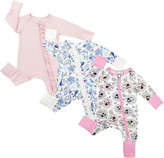 Bow Dream Baby Girl Clothing Footies Bamboo Rayon Baby Girl Clothes Baby Romper Jumpsuit Newborn-24 Months