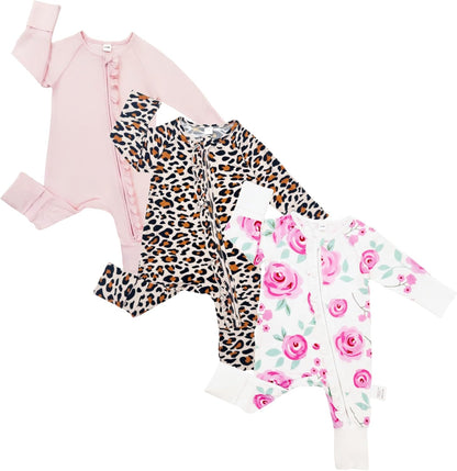 Bow Dream Baby Girl Clothing Footies Bamboo Rayon Baby Girl Clothes Baby Romper Jumpsuit Newborn-24 Months