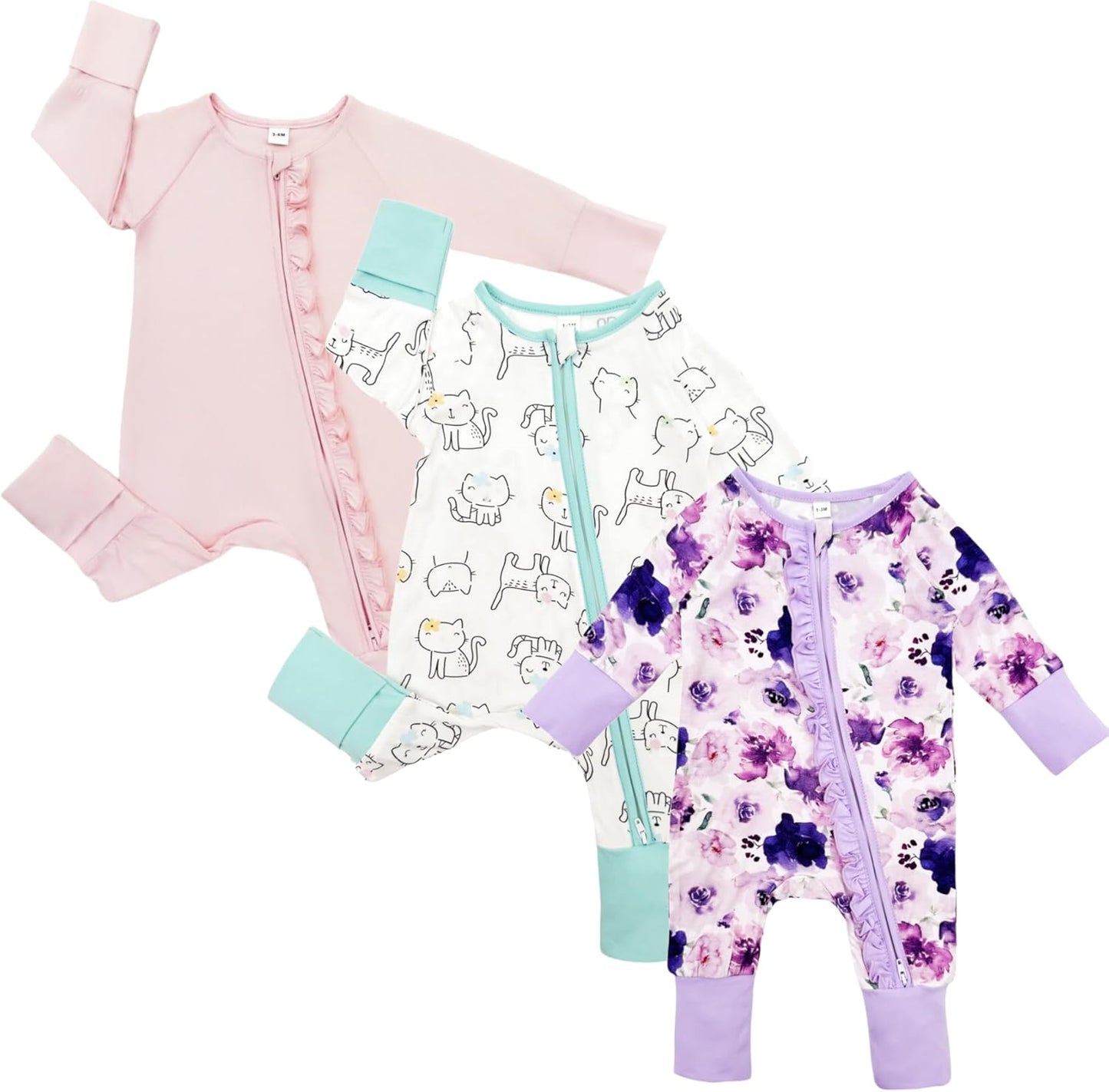 Bow Dream Baby Girl Clothing Footies Bamboo Rayon Baby Girl Clothes Baby Romper Jumpsuit Newborn-24 Months