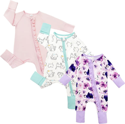 Bow Dream Baby Girl Clothing Footies Bamboo Rayon Baby Girl Clothes Baby Romper Jumpsuit Newborn-24 Months