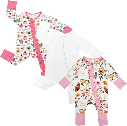Bow Dream Baby Girl Clothing Footies Bamboo Rayon Baby Girl Clothes Baby Romper Jumpsuit Newborn-24 Months